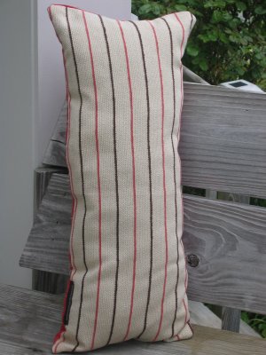 Red n beige striped pillow