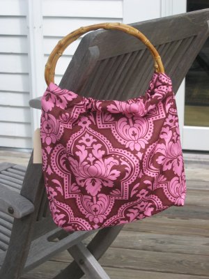 Pink n brown patterned purse