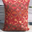 Red and mustard circle pillow