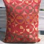 Red and mustard circle pillow