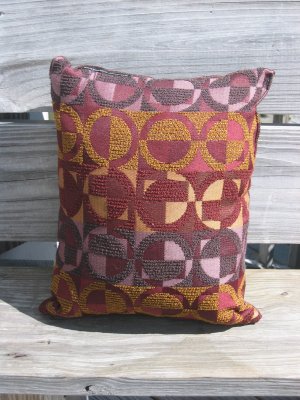 Purple, lilac, bronze circle pillow