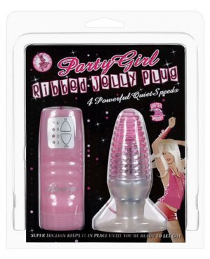 Party Girl Ribbed Butt Plug