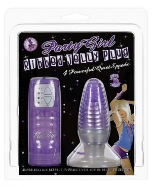 Party Girl Ribbed Butt Plug