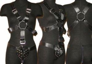 Leather Body Harness with Jock - Large