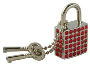 Red Rhinestone Lock