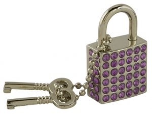 Purple Rhinestone Lock
