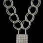 20 Inch Thich Chain Rhinestone Lock - Clear