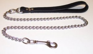 Garment Leather Handle Chain Leash