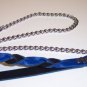 Twisted Garment Leather Chain Leash Blue/Black