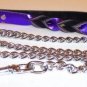 Twisted Garment Leather Chain Leash Purple/Black