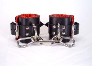 Red Satin Lined Ankle Cuffs