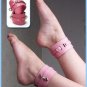 Pink Bound Leather Ankle Cuffs