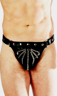 Leather Web Studded Jock Short
