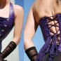 Leather Exotic Korsett Laced Boned Purple Corset - Small