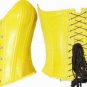 Leather Exotic Steel Boned Laced Yellow Corset - Small