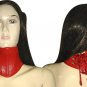 Leather Exotic Red Bondage Lace up Neck Cincher - Small