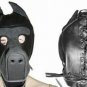 Leather Black Bondage Zipper Donkey Mask
