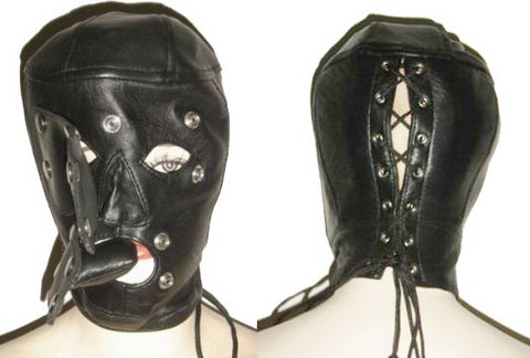 Leather Bonadage Blindfold Mouth Gag Mask