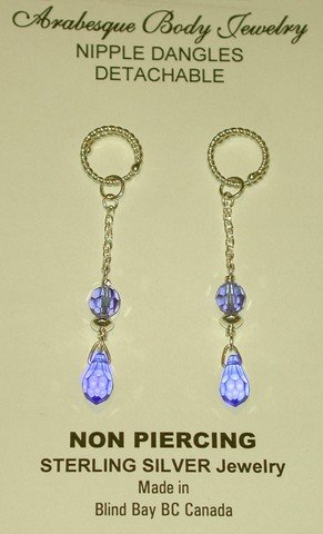 Nipple Dangles- Sapphire Crystal