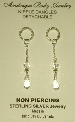 Nipple Dangles- Clear Crystal