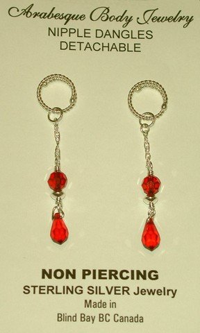 Nipple Dangles- Ruby Crystal