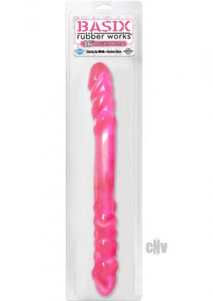 16 Inches Basix  Double Dong - Pink