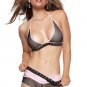 (Lg) Fishnet Bikini Top And Short Pink/Black