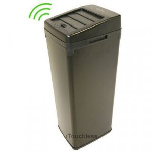 52 Liter Touchless Trashcan Square Black