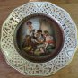 Antique Schumann German Porcelain Plate Dish Gold Border Murillo of Boys Playing