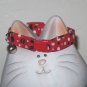 Handmade Cat Safety Collar, Breakaway Style in Red Polka Dot Cotton Fabric, Soft, Lightweight