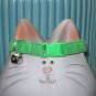 Fabric Breakaway Cat & Kitten Safety Collar, Green Tonal Print Cotton, Soft & Lightweight