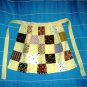 Patchwork Half Apron, Handmade in Yellow and Multi-Color Squares