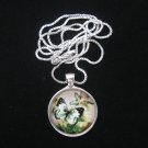 Butterfly Glass Pendant and Necklace with Optional Silver Plated  Chain