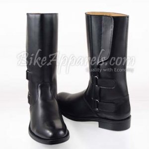 PHOENIX Womens 12" Mid Calf High Motorcycle Leather Rally Boots