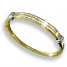 14k Gold Women's Diamond Bangle Bracelet with baguette diamonds 1.25 ctw