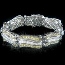 14k Gold Women's Diamond Bracelet with White and Yellow Diamonds 11.98 ctw