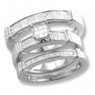 14k Gold Diamond Bridal Ring Set with princess cut diamonds 0.80 ctw.