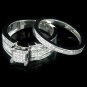 14k Gold Diamond Engagement Ring Set with princess cut diamonds 1.60 ctw