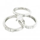 14k gold diamond wedding Ring set with round and princess cut diamonds 0.67 ctw.