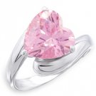 4 Ct Pink Heart CZ Ring