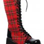 3 1/2" red plaid boot