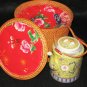 VINTAGE TEAPOT AND TEAPOT BASKET
