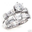 2.14ct BRILLIANT CUT SIMULATED DIAMOND ENGAGEMENT WEDDING RING SET
