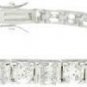 12.72ct BRILLIANT + PRINCESS CUT SIMULATED DIAMOND BRACELET