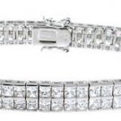 15.25ct PRINCESS CUT SIMULATED DIAMOND BRACELET