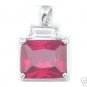 BEAUTIFUL 3.29 CARAT RED PRINCESS CUT PENDANT
