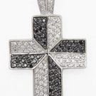 WHITE AND BLACK CZ CROSS PENDANT