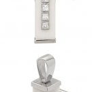 WHITE RESIN SQUARE CZ CROSS PENDANT