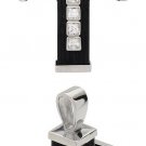 BLACK RESIN SQUARE CZ CROSS PEND