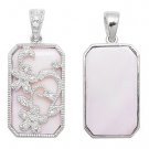 PINK M.O.P. CZ FLORAL CUTOUT PENDANT